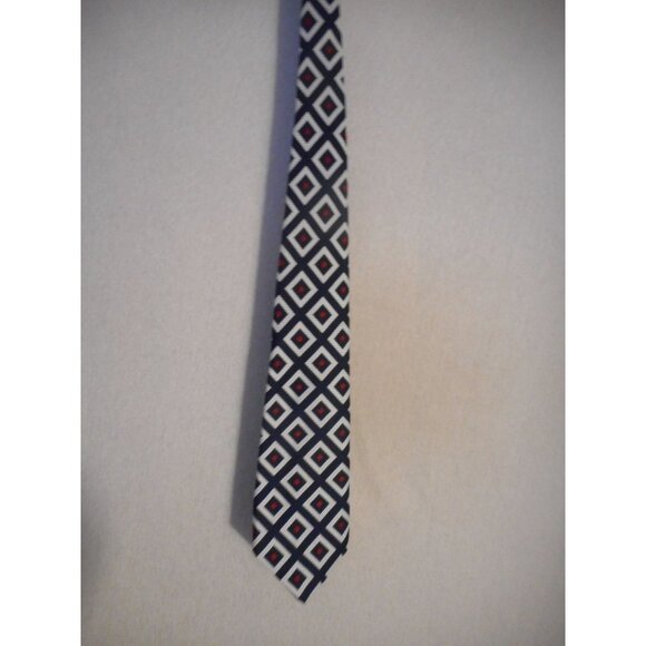 Vintage Blue Burgundy geometric TIe by Arrow 1970s - Picture 1 of 3